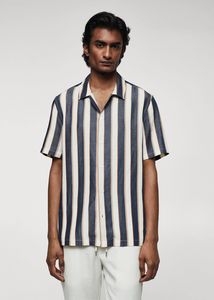 Short sleeve striped shirt offers at $35.99 in Mango