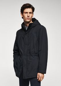 Water-repellent padded parka offers at $89.99 in Mango