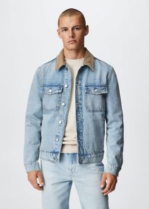 Denim jacket with corduroy collar  offers at $39.99 in Mango