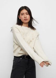 Fringes detailed sweater offers at $22.99 in Mango