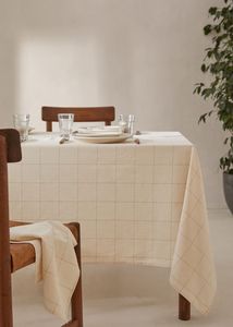 Check cotton tablecloth 150x250cm offers at $39.99 in Mango