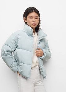 Short quilted anorak offers at $45.99 in Mango