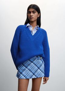 Chunky-knit V-neck sweater offers at $49.99 in Mango