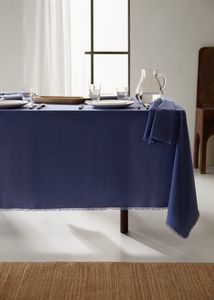 Frayed cotton tablecloth 150x150cm offers at $22.99 in Mango