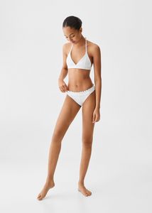 Ruched-texture bikini offers at $29.99 in Mango