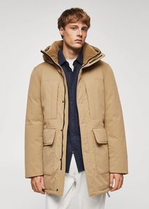 Quilted hooded parka offers at $99.99 in Mango