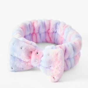 Plush Makeup Bow Headwrap - Pink and Purple offers at $7.79 in Claire's