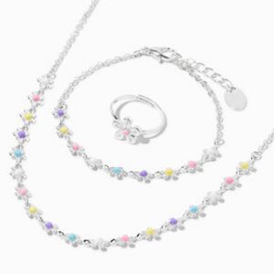 Claire's Club Silver Daisy Jewelry Set - 3 Pack offers at $4.99 in Claire's