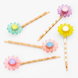 Gold Pastel Flower Hair Pins - 5 Pack offers at $5 in Claire's