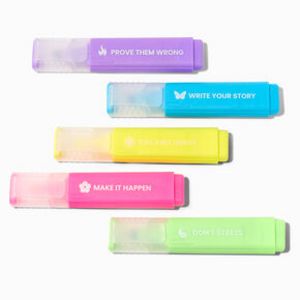 Inspirational Messages Neon Highlighter Set - 5 Pack offers at $8.99 in Claire's