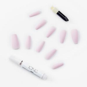 Matte Lilac Squareletto Vegan Faux Nail Set - 24 Pack offers at $6.49 in Claire's
