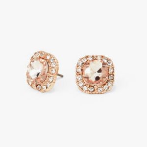Rose Gold Square Halo Stud Earrings offers at $5.2 in Claire's