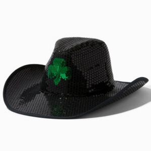 St. Patrick's Day Sequin Shamrock Cowboy Hat offers at $24.99 in Claire's