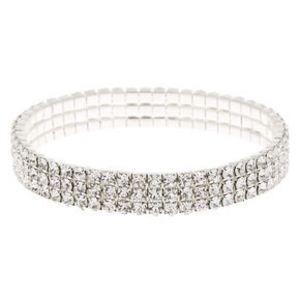 Silver Rhinestone Stretch Bracelet offers at $7.49 in Claire's