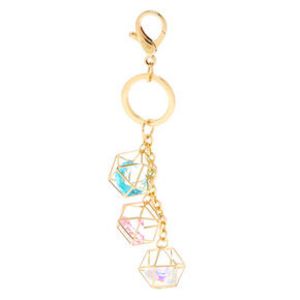 Geometric Crystal Keychain - Gold offers at $5.99 in Claire's