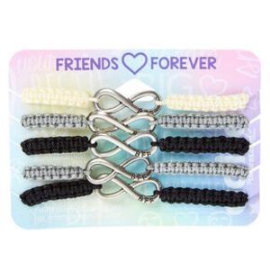 Gray Scale Infinity Adjustable Friendship Bracelets - 5 Pack offers at $8.99 in Claire's