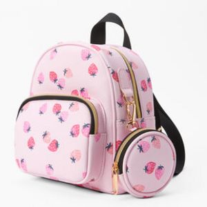 Pink Strawberry Mini Backpack offers at $20.99 in Claire's