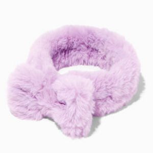 Lilac Furry Makeup Bow Headwrap offers at $6.49 in Claire's