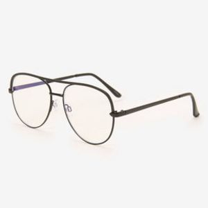 Blue Light Reducing Aviator  Clear Lens Frames - Black offers at $7 in Claire's