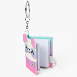 Glitter Ombre Panda Mini Diary Keychain - Pink offers at $5.99 in Claire's