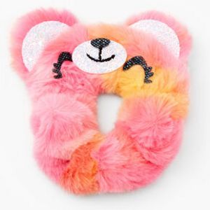 Medium Faux Fur Rainbow Teddy Hair Scrunchie offers at $4.99 in Claire's