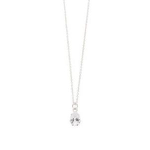 Silver Cubic Zirconia Pear Pendant Necklace offers at $6 in Claire's