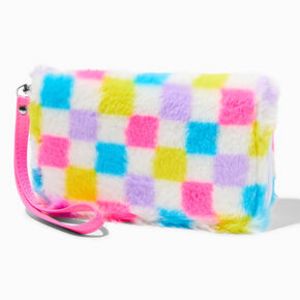 Multicolor Checkerboard Plush Wristlet Wallet offers at $9.99 in Claire's