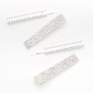 Silver Glam Crystal Hair Pins and Clips - 4 Pack offers at $11.99 in Claire's