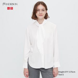 Rayon Bow Tie Long-Sleeve Blouse (JW Anderson) offers at $29.9 in Uniqlo