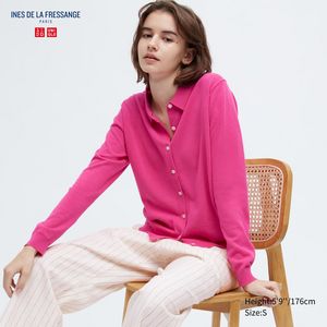 Knitted Polo Long Sleeve Cardigan (Ines de la Fressange) offers at $29.9 in Uniqlo