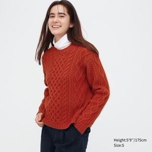 Cable Crew Neck Long-Sleeve Sweater offers at $39.9 in Uniqlo