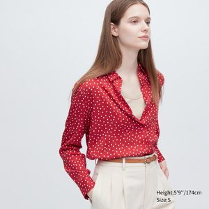 Rayon Printed Long-Sleeve Blouse offers at $14.9 in Uniqlo