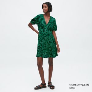 Printed V-Neck Short-Sleeve Mini Dress offers at $5.9 in Uniqlo