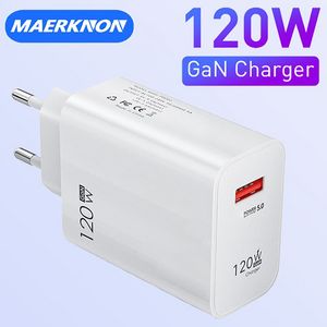 Maerknon GAN USB Charger Fast Charging 120W Quick Charge 5.0 Mobile Phone Adapter For iPhone 14 13 Xiaomi 12 11 Huawei Samsung offers at $4.99 in Aliexpress