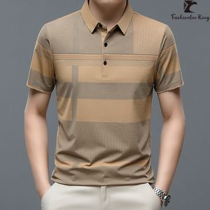 Summer Men's Short Sleeve Polo Shirt Fashion Loose Printed Tee Shirt Polos offers at $12.58 in 