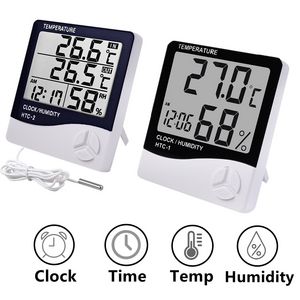 LCD Electronic Digital Temperature Humidity Meter Thermometer Hygrometer Indoor Outdoor Weather Station Clock HTC-1 HTC-2 offers at $3.32 in Aliexpress