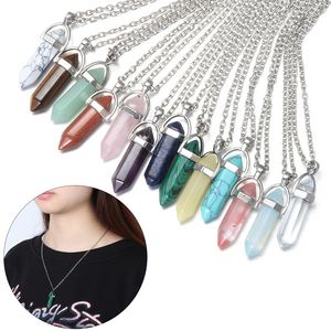 Natural Quartz Crystal Hexagonal Chakra Healing Point Pendulum Pendant Necklace Fashion Jewelry Accessories 1 String offers at $2.24 in Aliexpress
