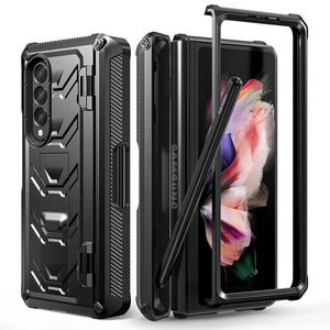 Capa For Samsung Galaxy Z Fold 3 4 Fold3 Fold4 5G Case Hinge Pen Slot Front Glass Film Kickstand Hard PC Cover Fold 3 4 (No Pen) offers at $19.59 in Aliexpress
