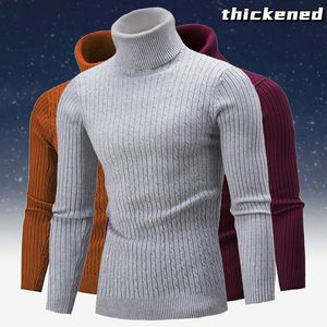 Autumn and Winter New Men's Turtleneck Sweater Solid Color Casual Knitted Sweater Warm Men's Pullover offers at $9.89 in Aliexpress
