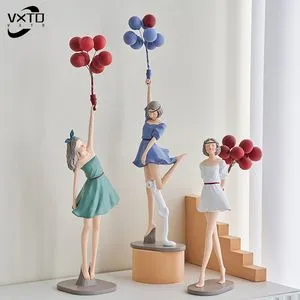 Modern Cute Balloon Girls Resin Ornaments Home Decor Crafts Statue Office Desk Figurines Decoration Bookcase Sculpture Craftsd offers at $23.2 in Aliexpress
