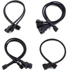 4 Pin Pwm Fan Cable 1 To 2/3/4 Ways Splitter Black Sleeved 27cm Extension Cable Connector  PWM Extension Cables offers at $0.99 in 