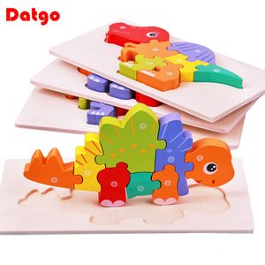 New High Quality Baby Wooden 3D Puzzle Game Cartoon Animal Intelligence Jigsaw Shape Matching Montessori Toys For Children Gifts offers at $0.99 in Aliexpress