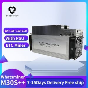 Whatsminer New M30S++ 106T 108T 110T with Power Supply Bitcoin Miner M30S++ Asic Miner M30S++ M30S+ M30S 7-10 Days Delivery Free offers at $2700 in Aliexpress