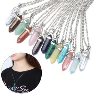 Natural Quartz Crystal Hexagonal Chakra Healing Point Pendulum Pendant Necklace Fashion Jewelry Accessories 1 String offers at $0.49 in Aliexpress