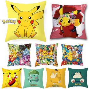 45x45cm Pokemon Cushion Cover Pikachu Meowth Poke Ball Charmander Kawaii Anime Pillowcase Anime Figure Decor Sofa Pillow Cover offers at $2.42 in Aliexpress