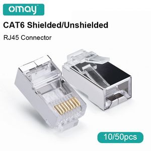 RJ45 CAT6 CAT5e Connector 8P8C Modular Plug Adapter Ethernet Cable Head 1Gbps Gigabit Network Crimp Crystal UTP 10/50pcs OMAY offers at $0.95 in Aliexpress