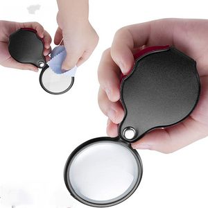 60Mm Mini Portable Handheld Magnifier 5X Leather Pocket Magnifying Glass Reading Monocle Jewelry Loupe Gift Glasses Lupe offers at $0.36 in Aliexpress