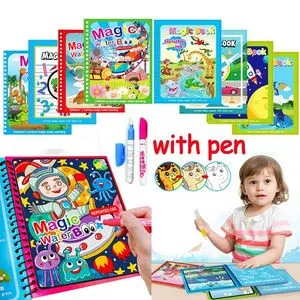 Children Early Education Toys Magical Book with Pen Water Drawing Montessori Toys Gift Reusable Coloring Book Magic Drawing Book offers at $0.99 in Aliexpress