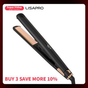 LISAPRO Original Ceramic Hair Straightening Flat Iron  1" Plates |Black  Professional Salon Model Hair Straightener & Curler offers at $18.03 in Aliexpress
