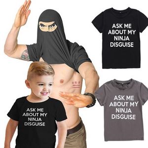 WONTIVE Ask Me About My Ninja Disguise T-Shirts Tees Parent-child Interaction Game Tops for Men Tshirt Boy Shirts Clothing Kid offers at $8.16 in Aliexpress